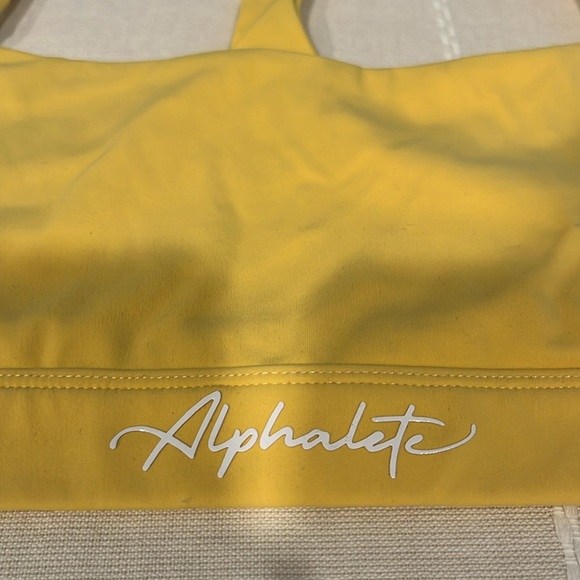 Alphalete Yellow Racerback Sports Bra - Picture 2 of 3